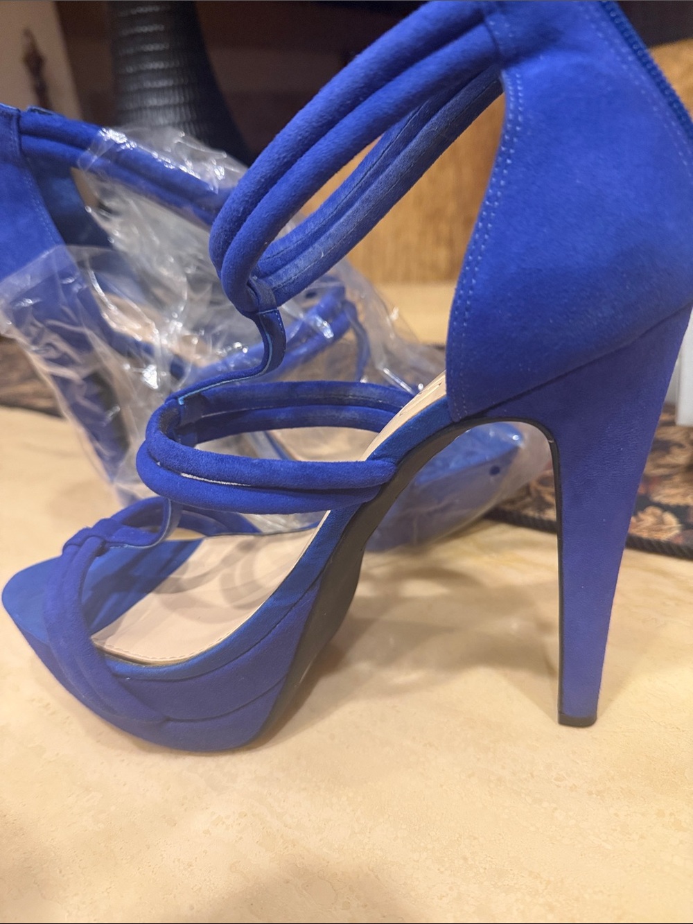Jessica Simpson Royal Blue Strappy Stiletto Heels